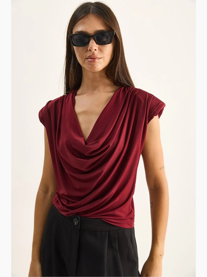 Débardeur col bénitier lucci Rouge bordeaux - Kiabi
