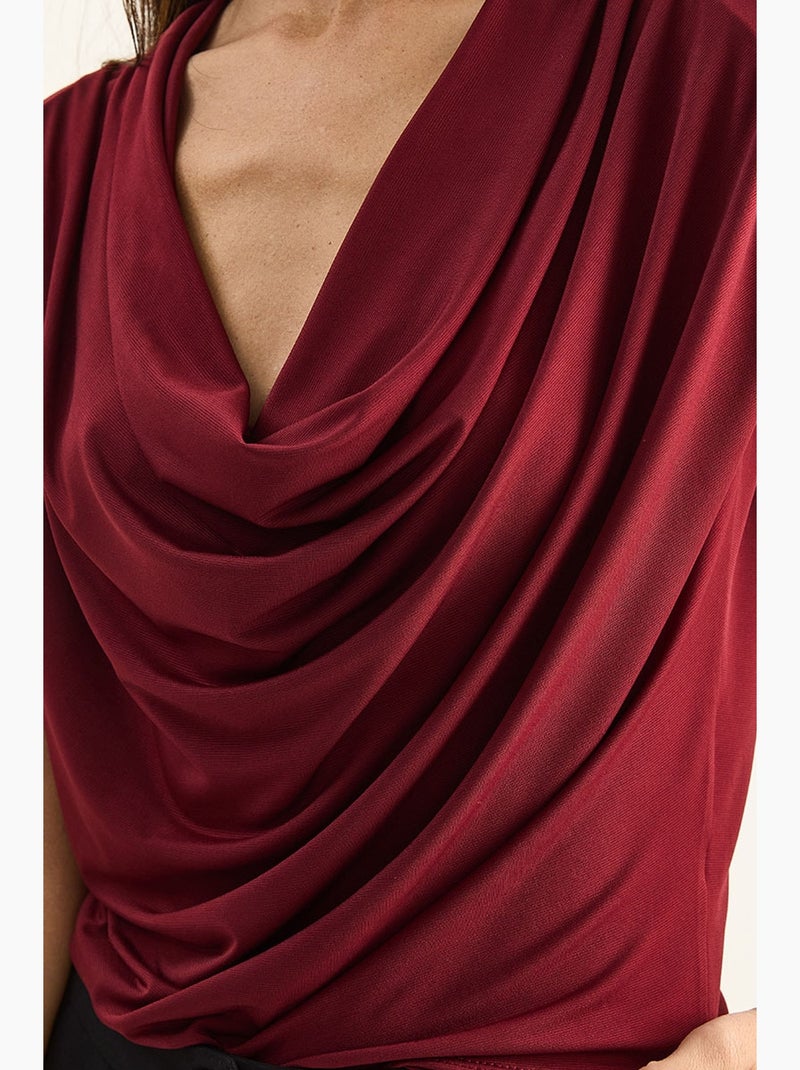 Débardeur col bénitier lucci Rouge bordeaux - Kiabi