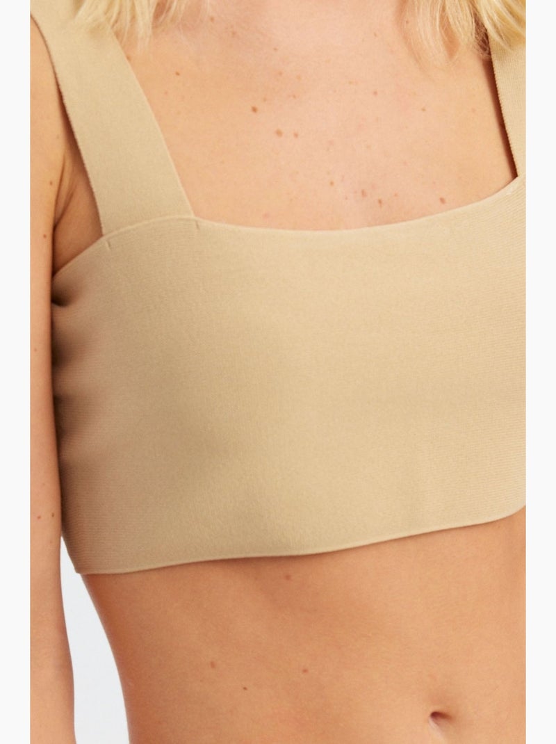 Débardeur col carré court hiccup Beige naturel - Kiabi