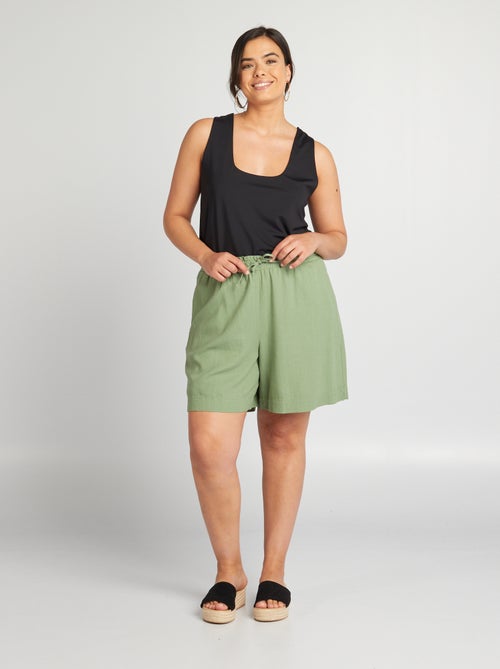 Débardeur col carré en microfibre - Kiabi