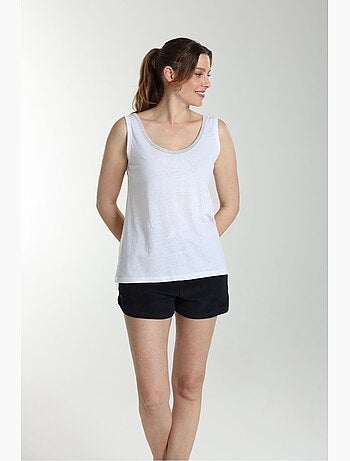 Debardeur Col Lurex Femme Deb Summer Avec Col Rond | Gerard Pasquier