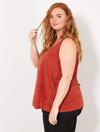 Débardeur col rond en lin - Kiabi