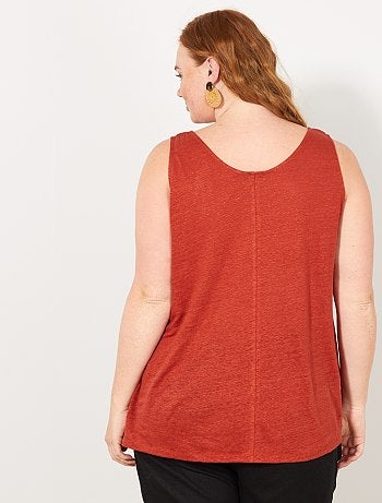 Débardeur col rond en lin - Kiabi