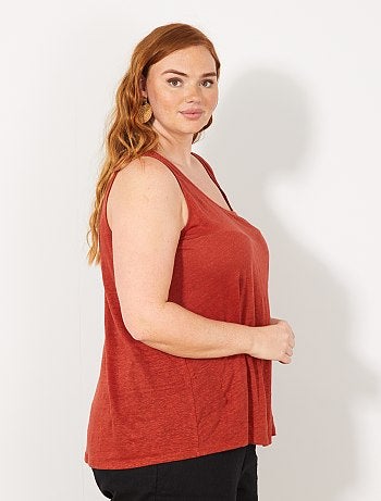 Débardeur col rond en lin - Kiabi