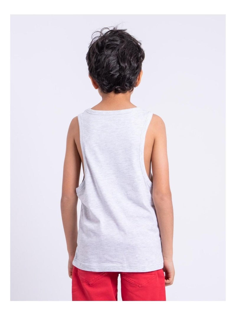 Débardeur col rond pur coton NABODY garçon Gris clair - Kiabi