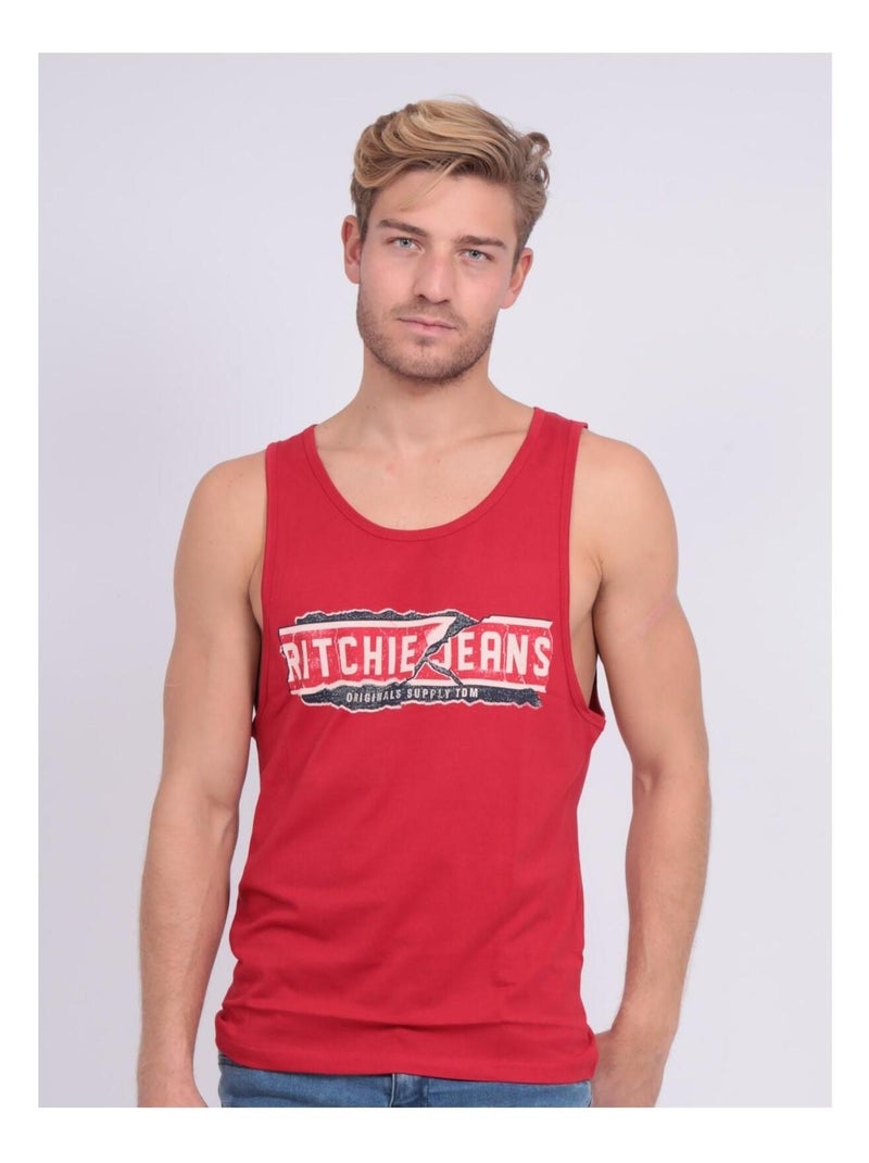 Débardeur col rond pur coton NIGO Rouge - Kiabi