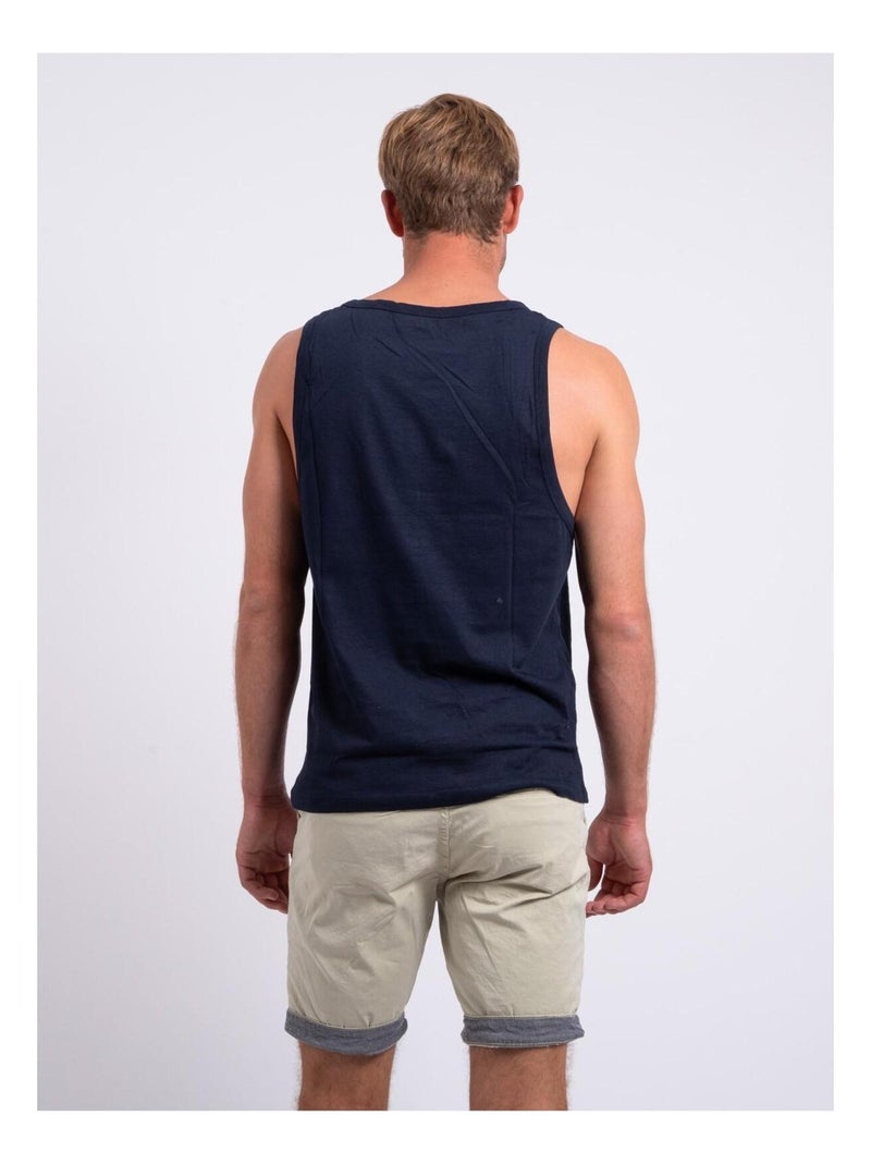 Débardeur col rond pur coton NIPAVEL Bleu marine - Kiabi