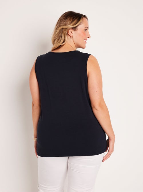 Débardeur col V ajouré brodé - Kiabi