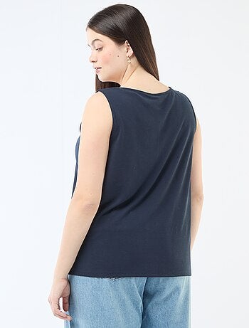 Débardeur col V avec dentelle