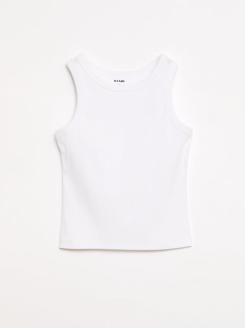 Débardeur côtelé à col rond - Kiabi