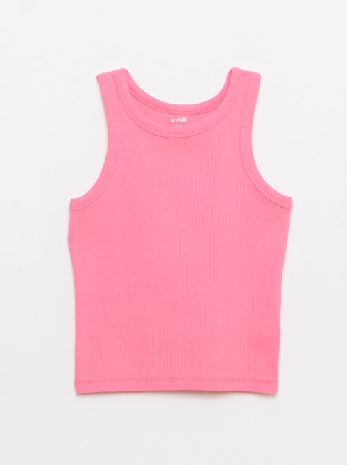 Débardeur côtelé à col rond - Kiabi