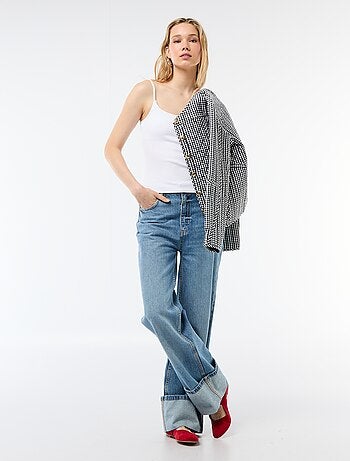 Débardeur côtelé à fines bretelles