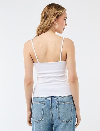 Débardeur côtelé à fines bretelles