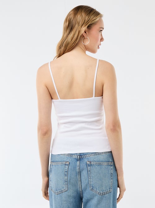 Débardeur côtelé à fines bretelles - Kiabi