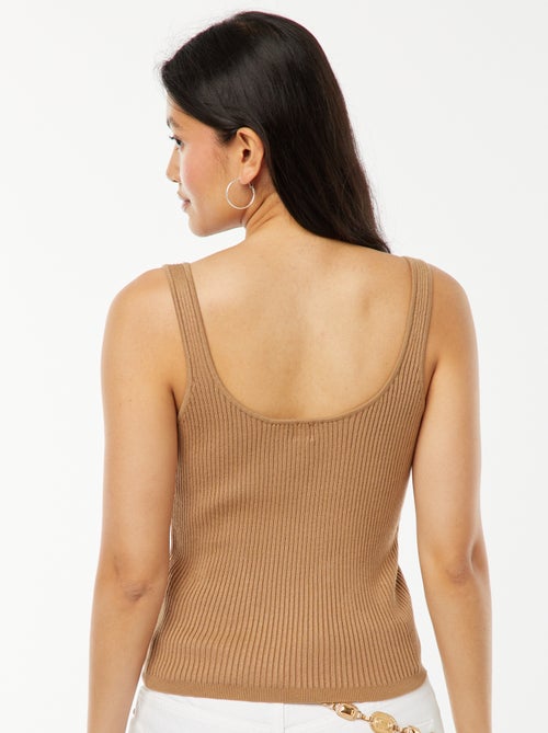 Débardeur côtelé avec encolure en coeur - Kiabi