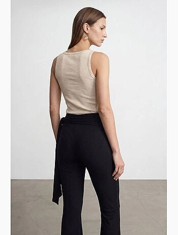 Blouse halter côtelée en coton dilvin