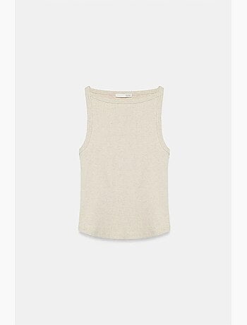 Blouse halter côtelée en coton dilvin