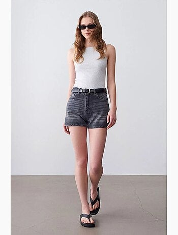 Blouse halter côtelée en coton dilvin