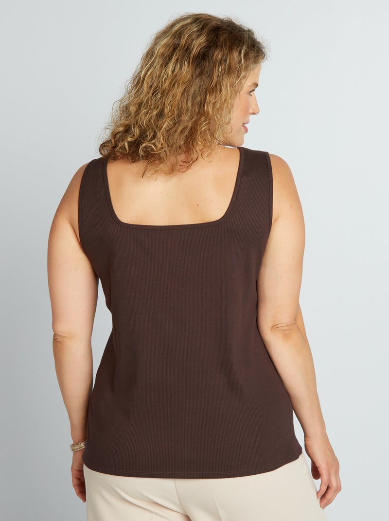 Débardeur Femme ESMARA - Marron, Coton, Taille 50/52 - Neuf Sans étiquette