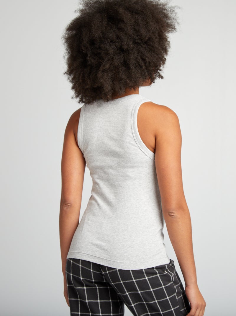 Débardeur côtelé de nuit Gris clair - Kiabi