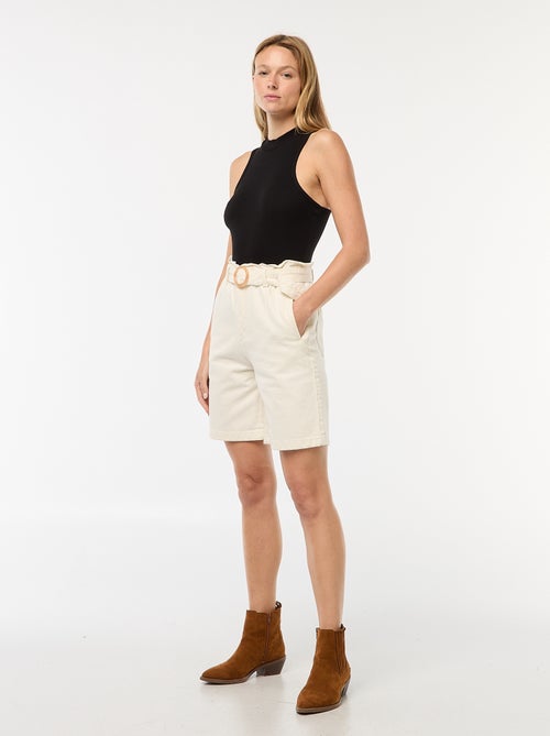 Débardeur côtelé emmanchures américaines - Kiabi