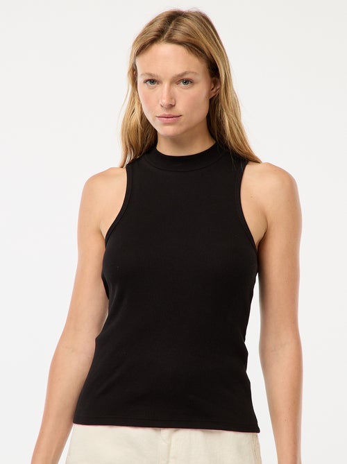 Débardeur côtelé emmanchures américaines - Kiabi