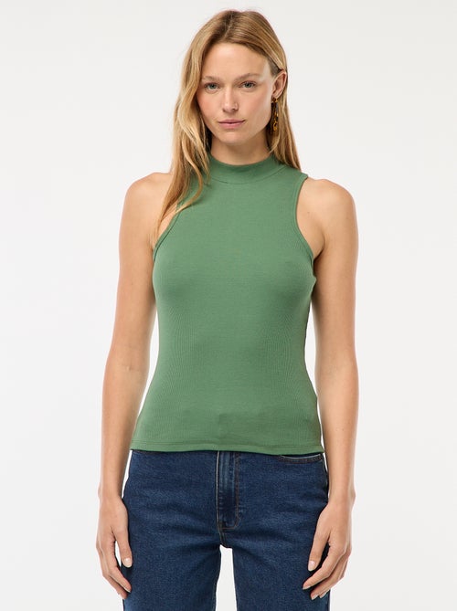 Débardeur côtelé emmanchures américaines - Kiabi