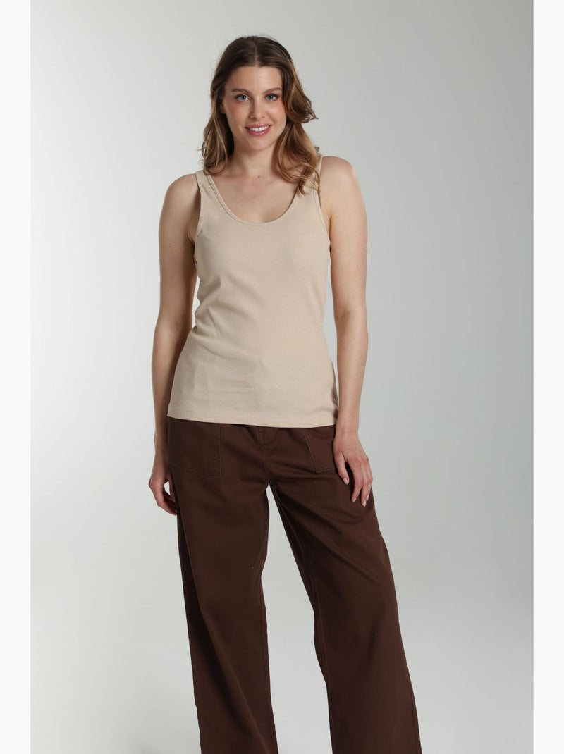 Debardeur cotele femme Delite  | Gerard Pasquier Beige - Kiabi