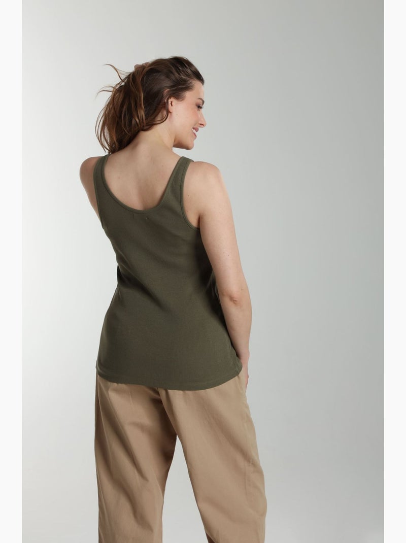 Debardeur cotele femme Delite  | Gerard Pasquier Kaki - Kiabi