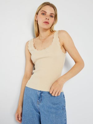 Débardeur Côtelé En Forme De I Pour Homme - Polyester, Coupe Ajustée, Style Streetwear Été