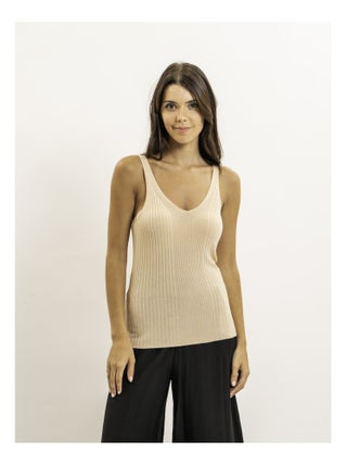 Débardeur côtelé lurex FUJIA