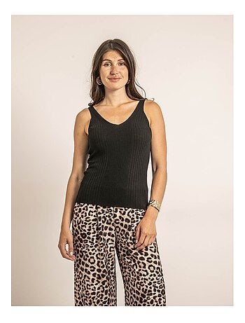 Débardeur côtelé lurex FUJIA