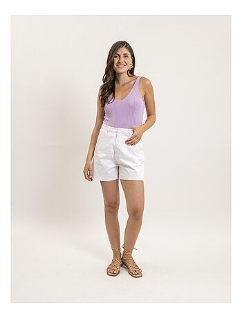Débardeur côtelé lurex FUJIA