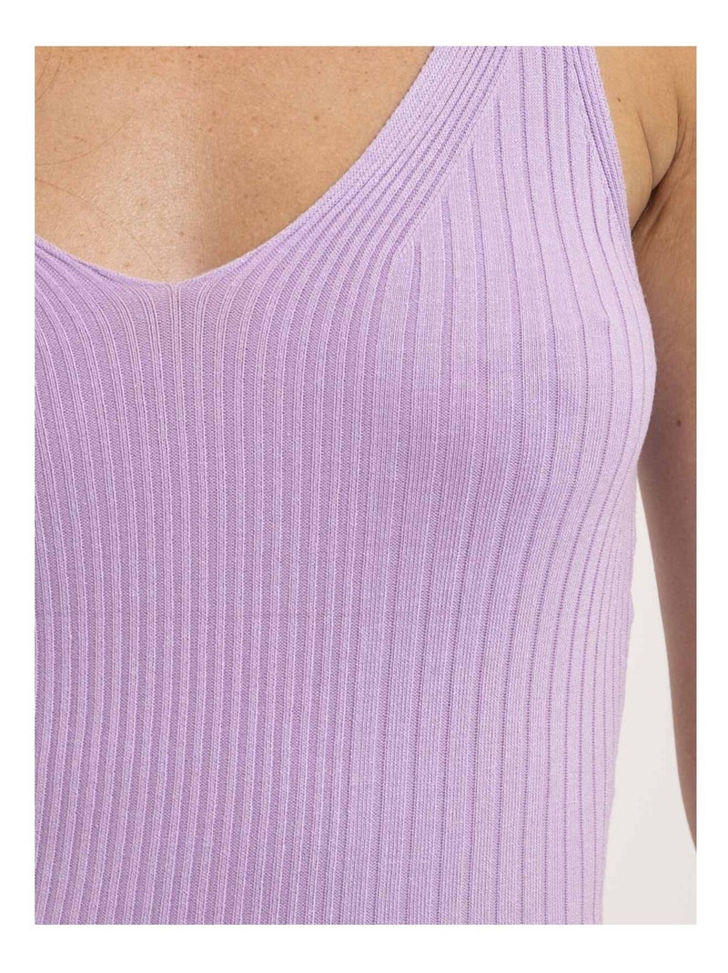 Débardeur côtelé lurex FUJIA Violet - Kiabi