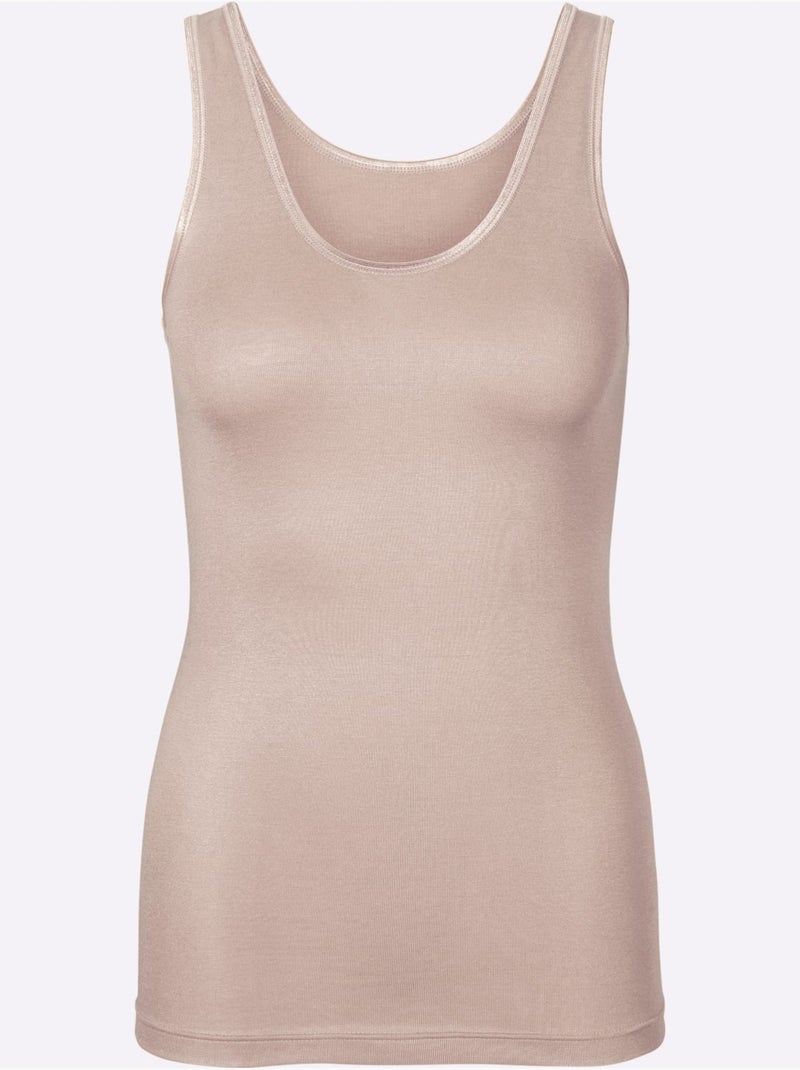 Débardeur Côtes Fines - Taille Standard - Witt Beige - Kiabi
