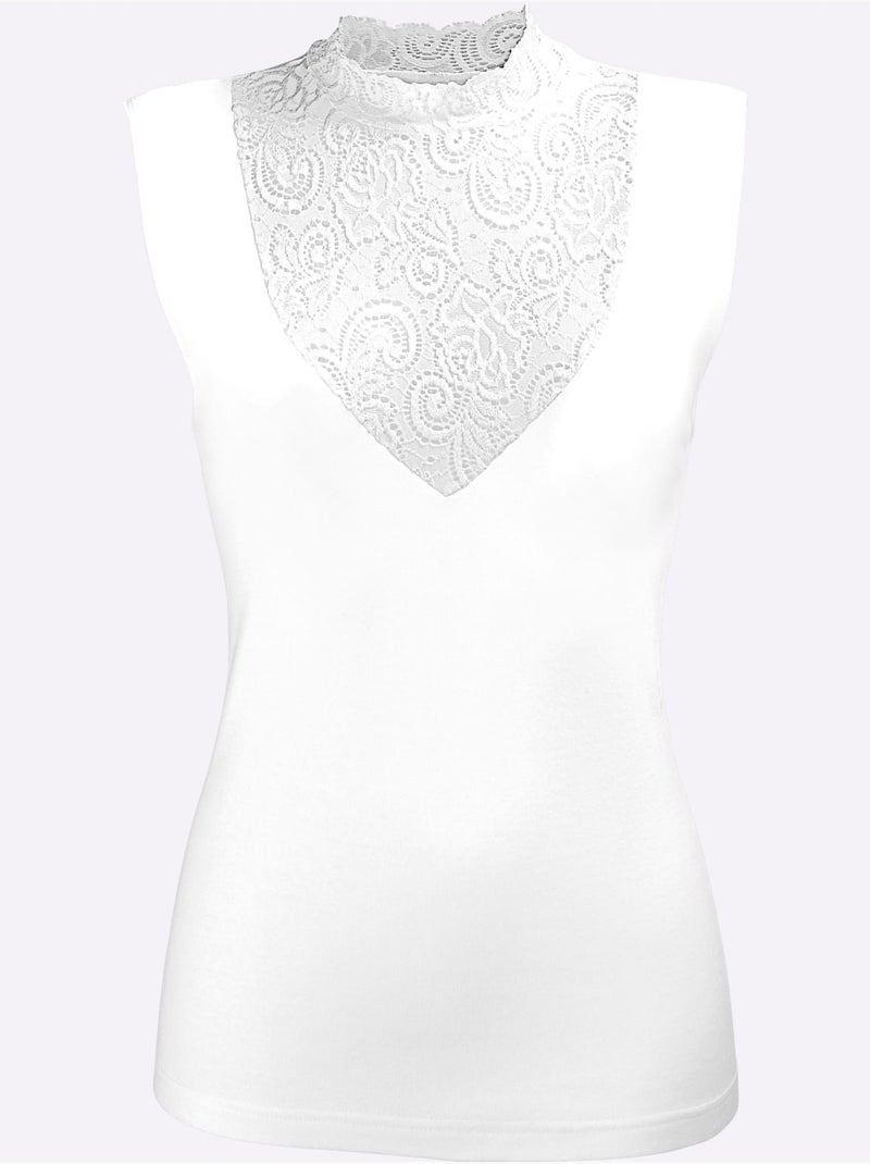 Débardeur Côtes Fines - Taille Standard - Witt Blanc - Kiabi