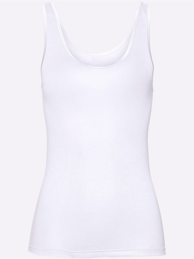 Débardeur Côtes Fines - Taille Standard - Witt Blanc - Kiabi
