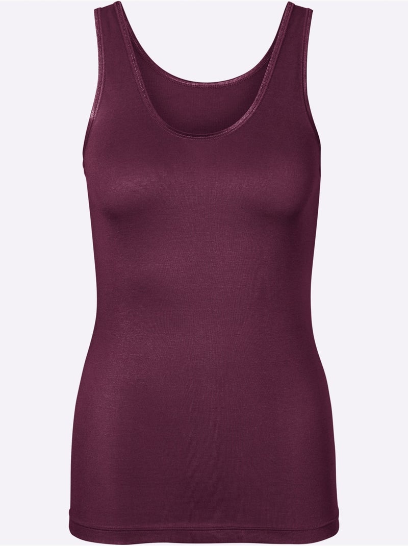 Débardeur Côtes Fines - Taille Standard - Witt Bordeaux - Kiabi