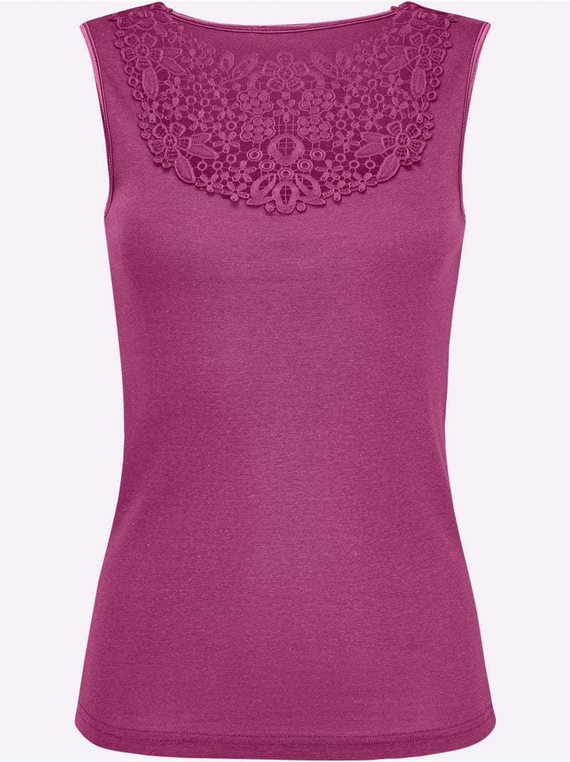 Débardeur Côtes Fines - Taille Standard - Witt Bruyère/Menthe - Kiabi