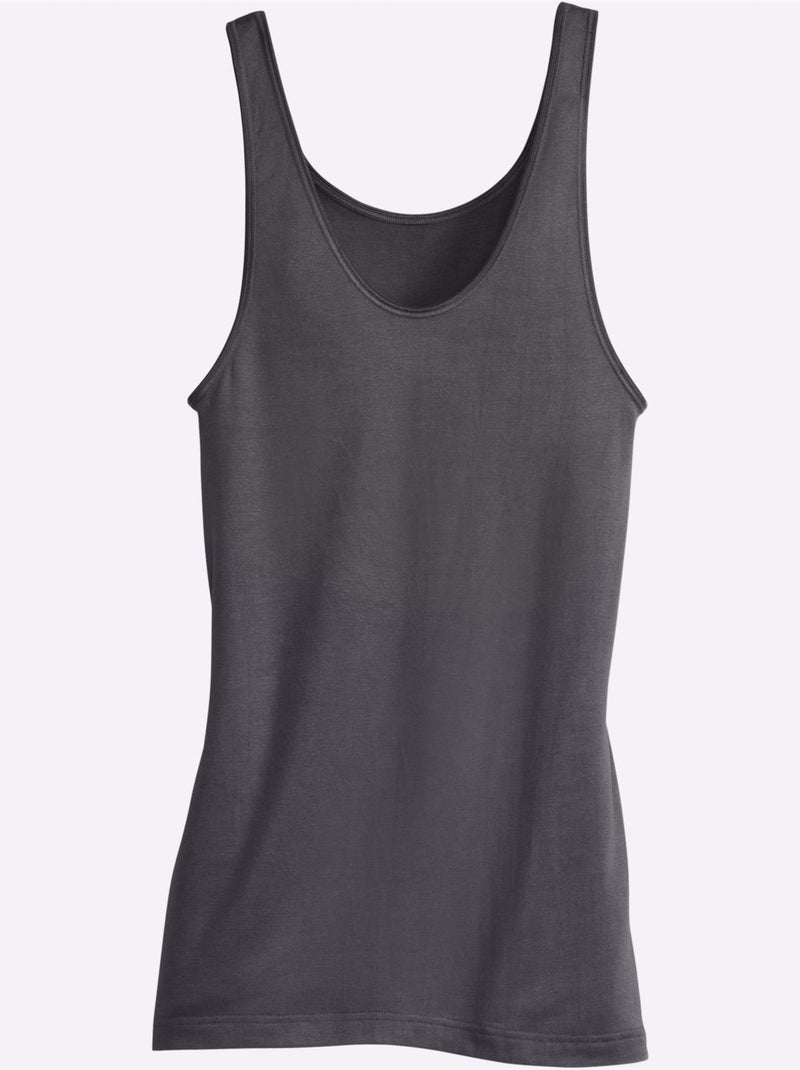 Débardeur Côtes Fines - Taille Standard - Witt gris anthracite - Kiabi