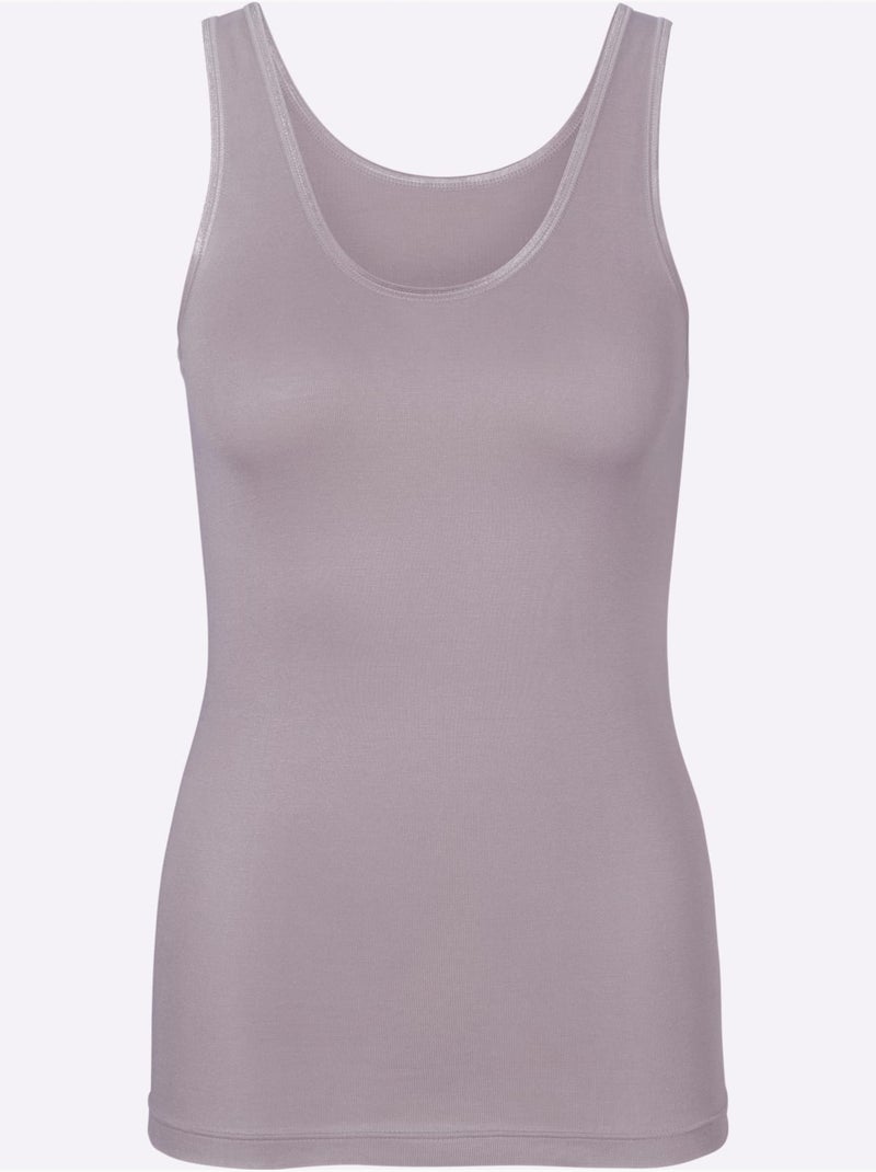 Débardeur Côtes Fines - Taille Standard - Witt Mauve - Kiabi