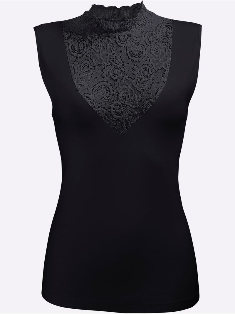 Débardeur Côtes Fines - Taille Standard - Witt Noir - Kiabi