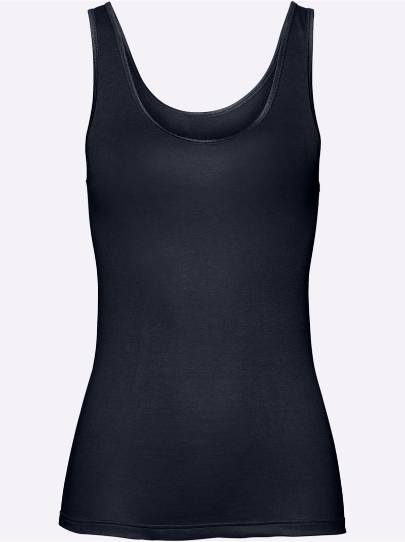 Débardeur Côtes Fines - Taille Standard - Witt Noir - Kiabi
