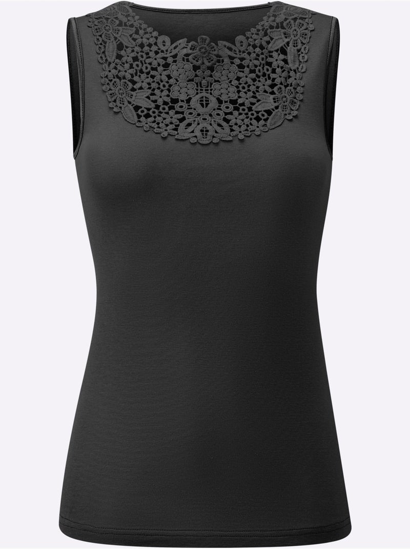 Débardeur Côtes Fines - Taille Standard - Witt Noir - Kiabi