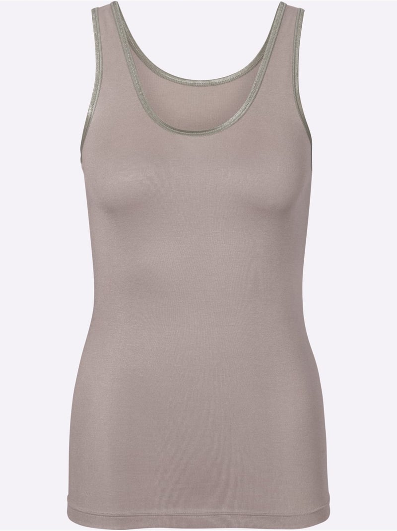 Débardeur Côtes Fines - Taille Standard - Witt Sable - Kiabi