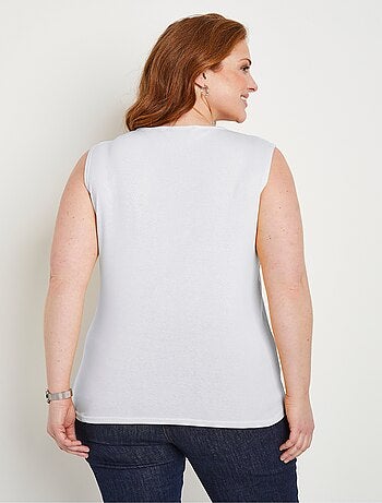 Débardeur coton court fantaisie cloutée
