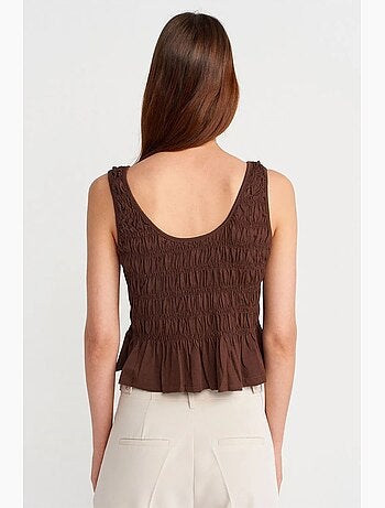 Débardeur court texturé coton-modal dilvin