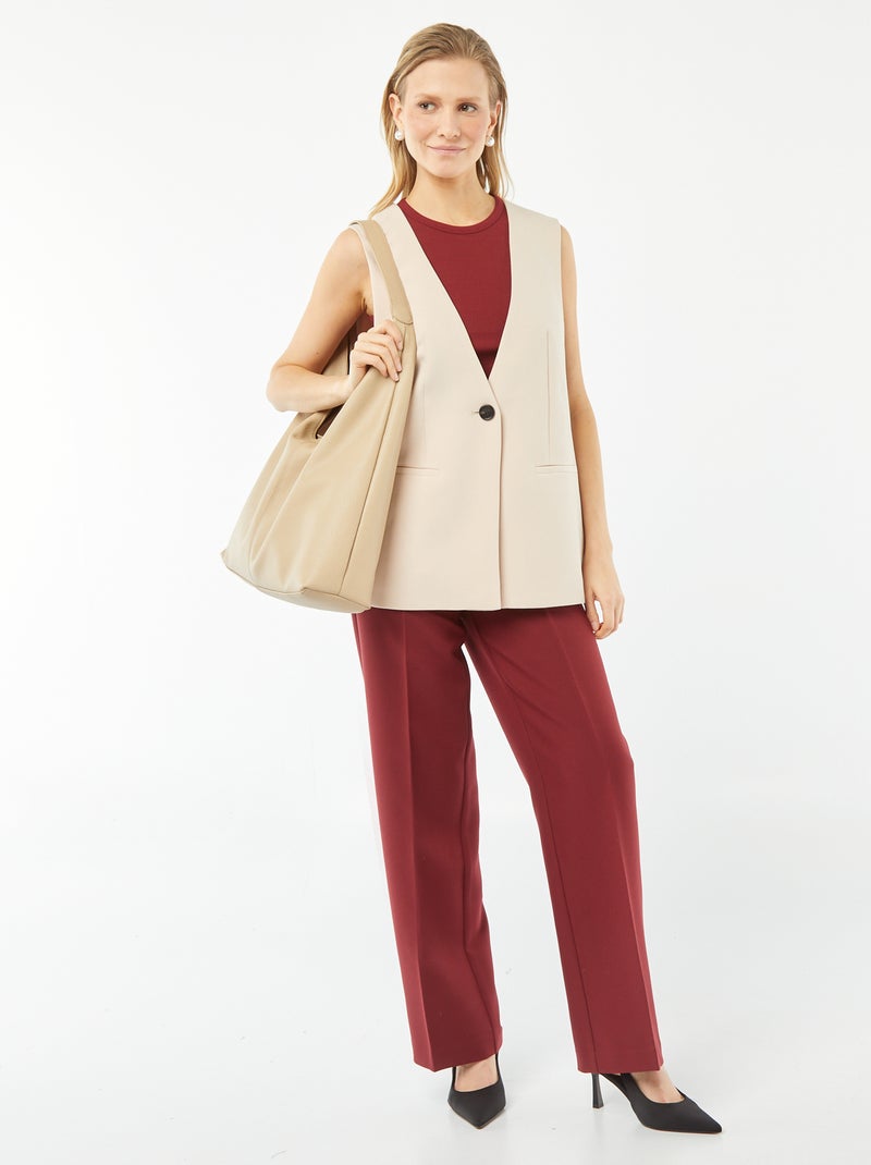 Débardeur crop-top à encolure américaine ROUGE - Kiabi