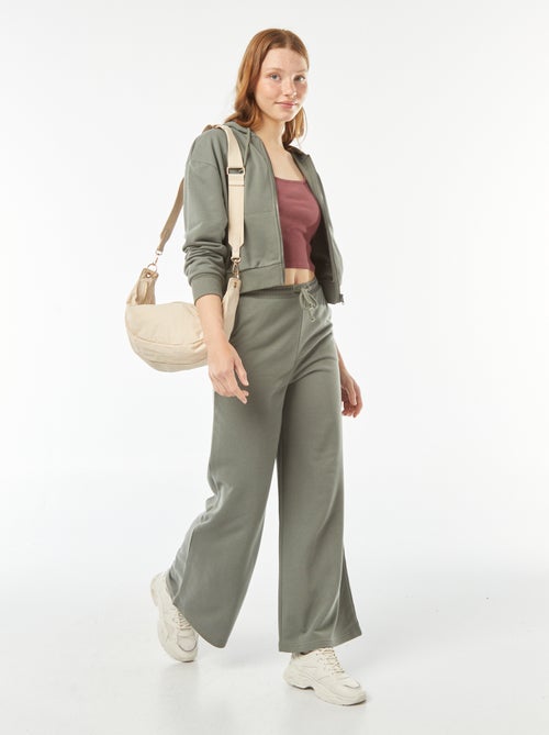 Débardeur crop-top en matière côtelée - Kiabi