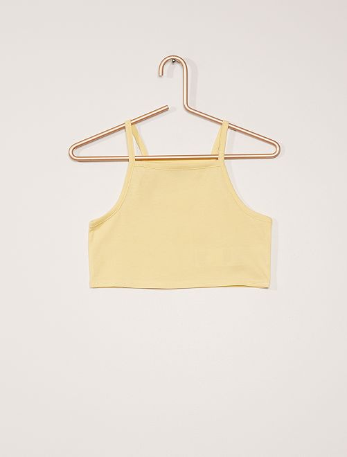Débardeur Crop Top Name It Fille - Blanc Col Rond | Mode Enfant Décontracté